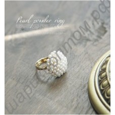 Колечко elegant mushroom head of white pearl